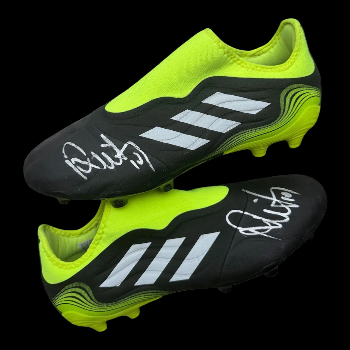 A single professional-grade football boot hand-signed by Rui Costa in bold permanent ink on the side, featuring an official Limelight Memorabilia COA.
