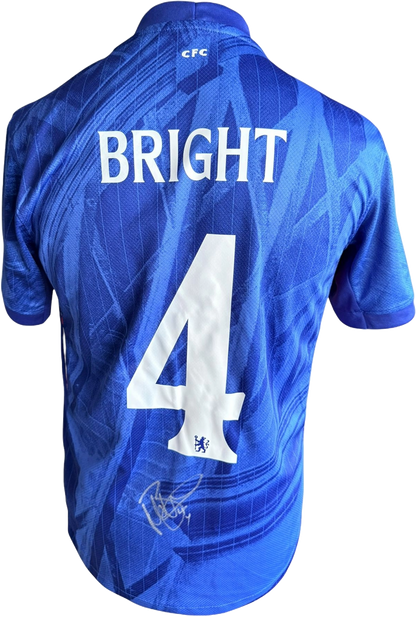 Authentic hand-signed Millie Bright Chelsea home jersey featuring her name and number printed in the official Chelsea club font on the back.