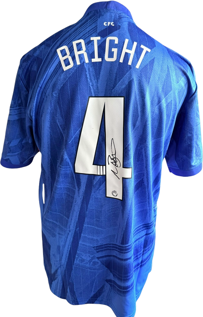 Authentic hand-signed Millie Bright Chelsea home jersey featuring her name and number printed in the official WSL font on the back.