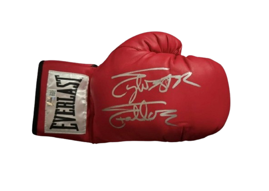 Authentic Sylvester Stallone hand-signed black Everlast boxing glove from the Rocky movie franchise.