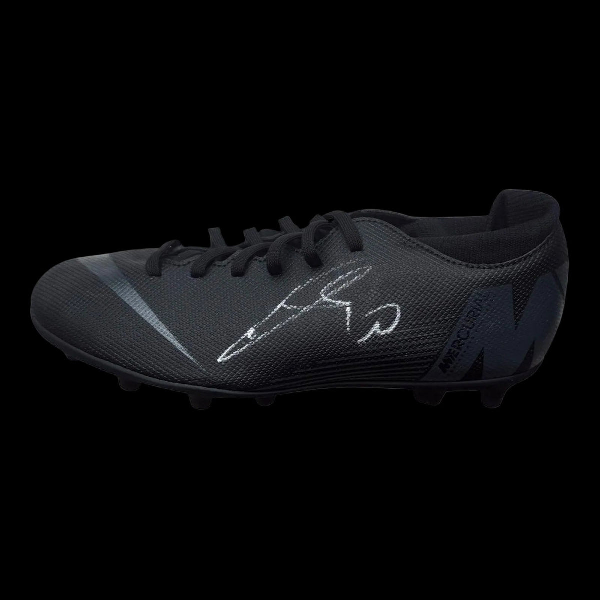 A professional-grade football boot hand-signed by Thorgan Hazard in bold permanent ink on the side, featuring an official Limelight Memorabilia COA.